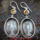 Sterling Silver Clear Quartz Crystal Earrings Citrine ER-641-KT