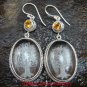 Sterling Silver Clear Quartz Crystal Earrings Citrine ER-641-KT
