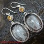 Sterling Silver Clear Quartz Crystal Earrings Citrine ER-641-KT