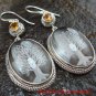 Sterling Silver Clear Quartz Crystal Earrings Citrine ER-641-KT