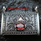 Handcrafted 925 Silver Bali Keepsake Pendant Garnet LP-200-IKP