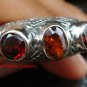 Sterling Silver Three Garnet Gemstone Ring RI-379-PS