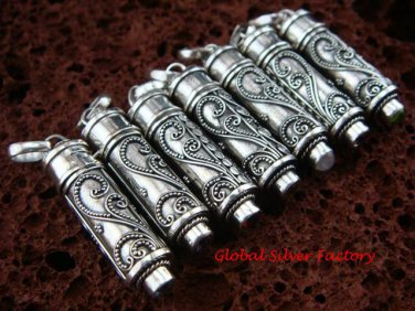 7x Wholesale 925 Silver Keepsake Cremation Pendants w/Gem SSB-334-GSF