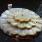2 Inch Engraved Sea Shell Sunflower Pendant in 925 Sterling Silver SP-638-KT