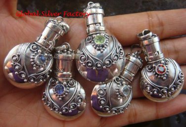 5x Wholesale 925 Silver Cremation Pendant w/Gem SSB-346-GSF