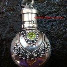Sterling Silver  Ornate Cremation /Perfume Pendant Peridot PP-391-KT