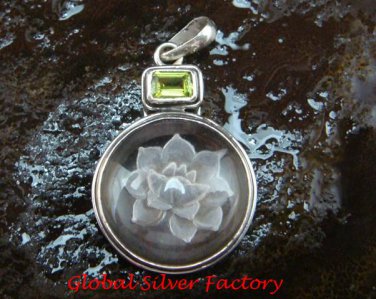925 Silver & Peridot Crystal Pendant SP-635-KT