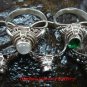 5x Mixed Design Wholesale Silver Style Bali Keepsake / Poison Rings - Various Stones  SSB-338-GSF