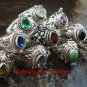 10x Wholesale Silver Style  Bali Keepsake / Poison Rings - Various Stones & Styles SSB-340-GSF