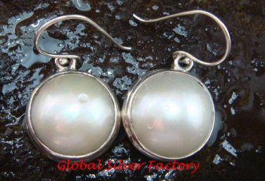Large & Bold Mabe Pearl in 925 Sterling Silver Eerrings ER-648-KT