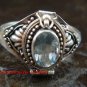 925 Silver Balinese Keepsake Poison Locket Ring Blue Topaz LR-638-KT