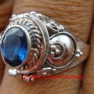 925 Silver Blue Sapphire Locket Ring LR-652-KT