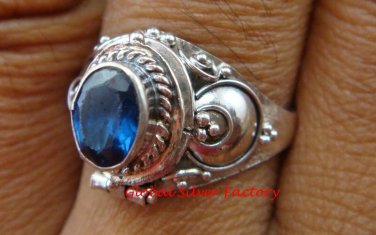925 Silver Blue Sapphire Locket Ring LR-652-KT