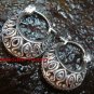 Sterling Silver Filigree  Round Hoop Earrings SE-202-KT