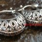 Sterling Silver Filigree  Round Hoop Earrings SE-202-KT