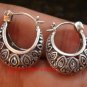 Sterling Silver Filigree  Round Hoop Earrings SE-202-KT
