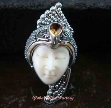 Sterling Silver Citrine Goddess Cocktail Ring GDR-1103-PS