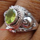 925 Silver Peridot Locket Ring LR-651-KT
