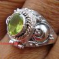 925 Silver Peridot Locket Ring LR-651-KT