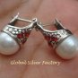 Silver Pearl and Garnet Earrings ER-719-KA