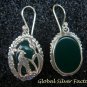 Silver and Jade Bird Design Earrings ER-722-KA