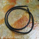 Silver and Woven Leather Cord SCC-183-KA
