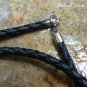 Silver and Woven Leather Cord SCC-183-KA