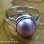 Silver and Pink Mabes Pearl Ring RI-637-KT