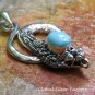 Silver and Turquoise Coiled Snake Pendant SP-784-KT