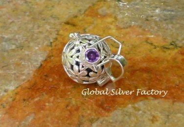 Silver and Amethyst Harmony Ball Pendant HB-396-KT