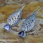 Silver and Amethyst Balinese Design Earrings ER-812-KT
