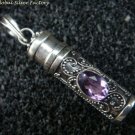 Sterling Silver Amethyst Cremation Pendant PP-449-KT
