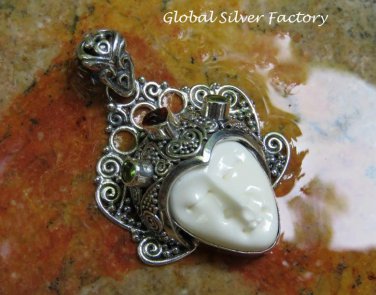 Silver and Mixed Gemstone Naya Goddess Pendant GDP-1287-PS
