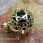Gold Plated Silver Star of David Chime Ball Pendant GPB-102-KT