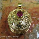 22k Gold Plated Synthetic Ruby Locket Pendant GPP-111-KT