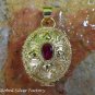 22k Gold Plated Synthetic Ruby Locket Pendant GPP-111-KT