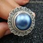 Sterling Silver Ornate Mabe Pearl Ring RI-403-KT