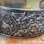 Large Sterling Silver & Lapis Lazuli Bali Hammered Cuff Bangle SBB-447-KA