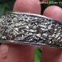 Large Sterling Silver & Lapis Lazuli Bali Hammered Cuff Bangle SBB-447-KA