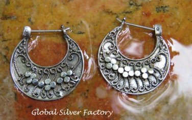 Sterling Silver Balinese Style Earrings SE-260-KA
