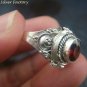 Sterling Silver and Garnet Posion Locket Ring LR-712-KT