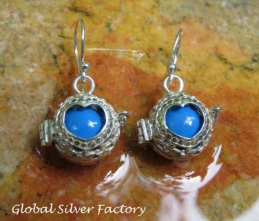 Silver Heart Design Harmony Ball Earrings CBE-153-KA