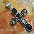 Silver and Smokey Quartz Cross Pendant SP-790-NY
