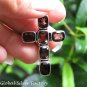 Silver and Smokey Quartz Cross Pendant SP-790-NY