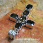 Silver and Smokey Quartz Cross Pendant SP-790-NY