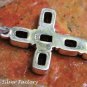 Silver and Smokey Quartz Cross Pendant SP-790-NY