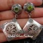 Ornate Sterling Silver & Peridot Bali Designer Earrings ER-674-KT