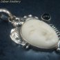 Silver Onyx FLower Leaf Goddess Pendant GDP-1222-NY