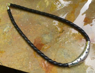 Sterling Silver Bali Style Leather Unisex Necklace SCC-177-KA