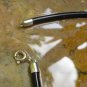 18 Inch Sterling Silver & Black Leather Chain Necklace , Unisex Necklace SCC-178-KA